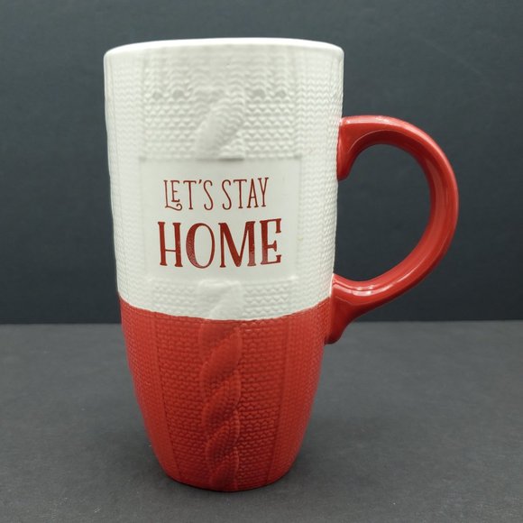 Belle Maison Let's Stay Home Tall Latte Mug Lets Stay Home Sweater Travel Mug - Picture 1 of 7